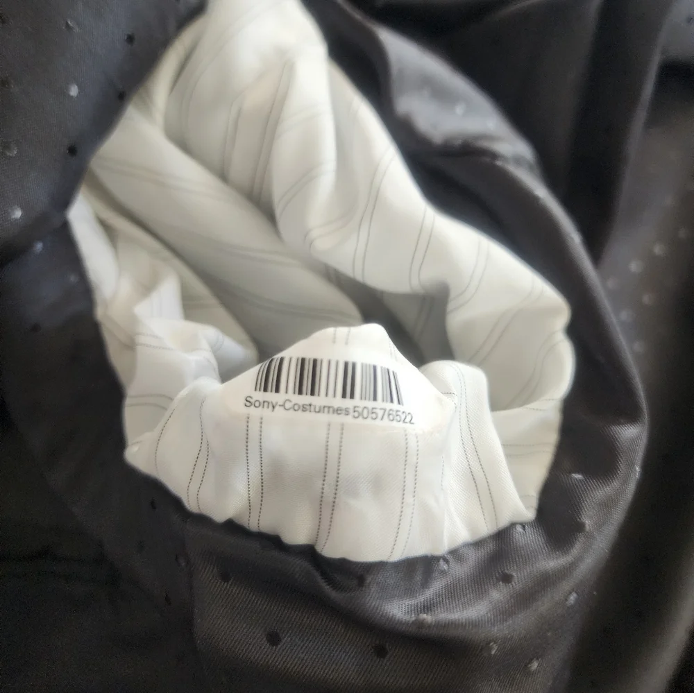 Manzini Tuxedo Style Jacquard Jacket in Teal and Black Size XL